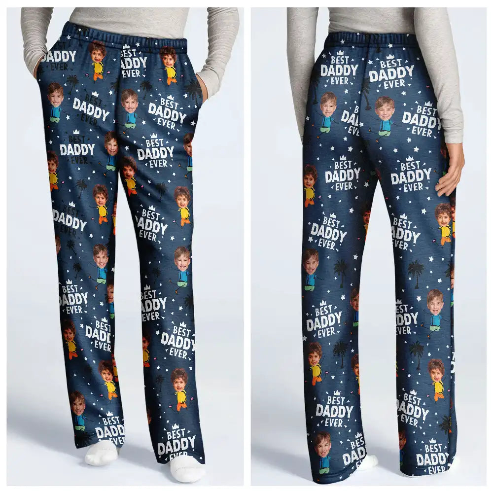 Gift For Father, Grandpa - Custom Photo Best Dad Grandpa Ever - Personalized Loungewear Set