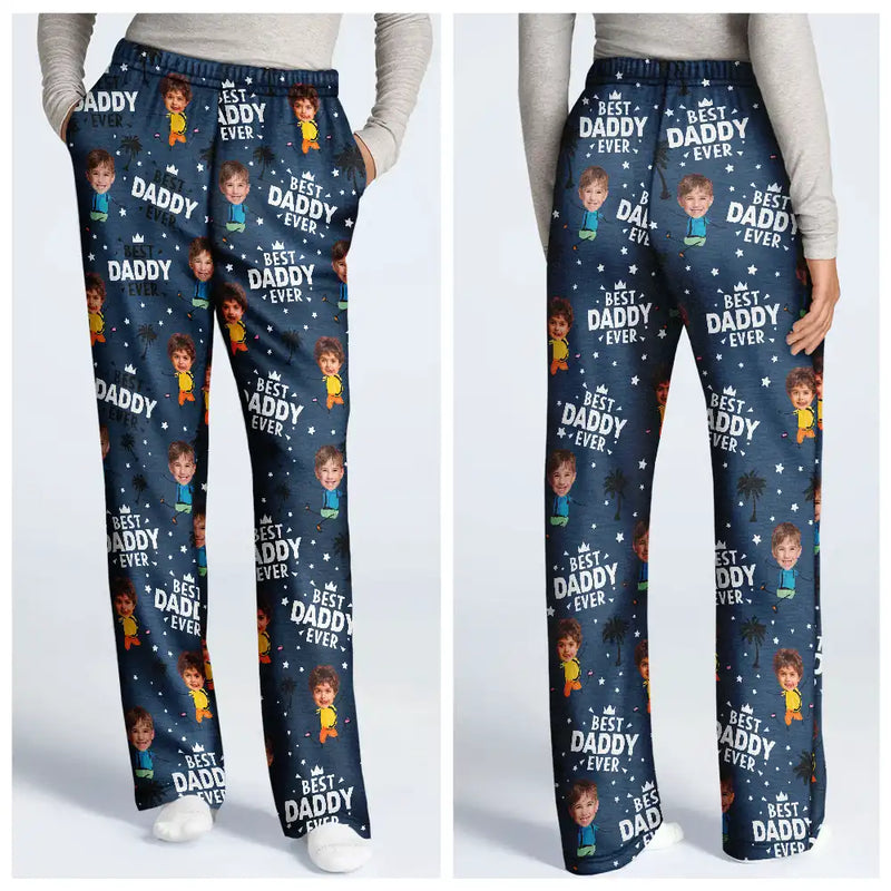 Gift For Father, Grandpa - Custom Photo Best Dad Grandpa Ever - Personalized Loungewear Set