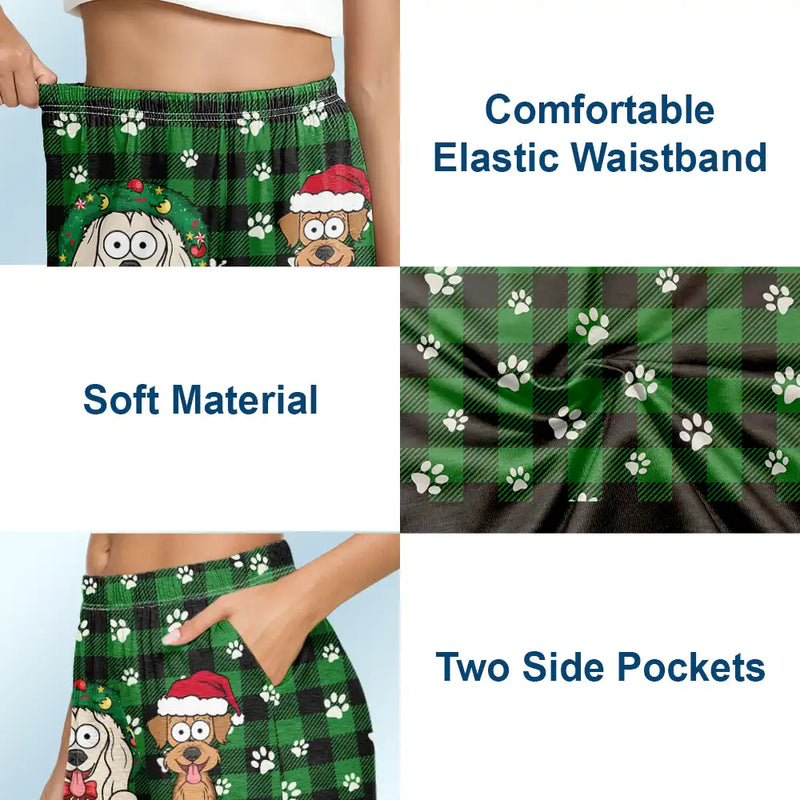 Pet Lovers, Pet Mom, Pet Dad, Dog Lovers, Cat Lovers - Dog Mom Dog Dad Plaid Pattern - Personalized Pajama Shorts