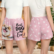 Pet Lovers, Pet Mom, Pet Dad, Dog Lovers, Cat Lovers - Custom Photo Best Dog Dad Mom Ever - Personalized Pajama Shorts