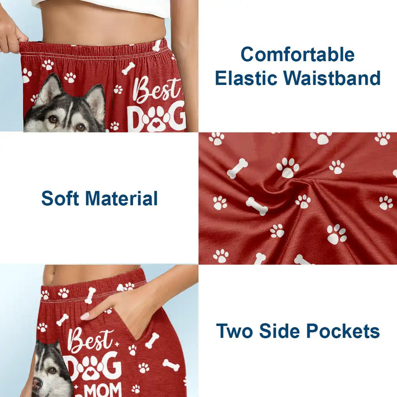 Pet Lovers, Pet Mom, Pet Dad, Dog Lovers, Cat Lovers - Custom Photo Best Dog Dad Mom Ever - Personalized Pajama Shorts