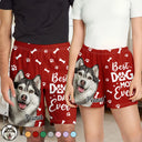 Pet Lovers, Pet Mom, Pet Dad, Dog Lovers, Cat Lovers - Custom Photo Best Dog Dad Mom Ever - Personalized Pajama Shorts