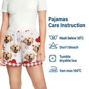 Pet Lovers, Pet Mom, Pet Dad, Dog Lovers, Cat Lovers - Custom Photo Dog Cat Mom Dad - Personalized Pajama Shorts