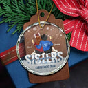 Gift For Bestie, Gifts For Colleagues - Besties Forever Christmas Sisters Backside - Personalized Circle Glass Ornament