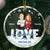 Christmas,Love,Gift For Couples,Gift For Husband,Gift For Wife,Anniversary,Wedding - Love Forever Christmas Cartoon Couple - Personalized Circle Glass Ornament