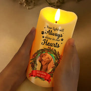 Memorial, Pet Lovers - Custom Photo Memorial This Candle Burns In Loving Memory - Personalized Flameless LED Candle
