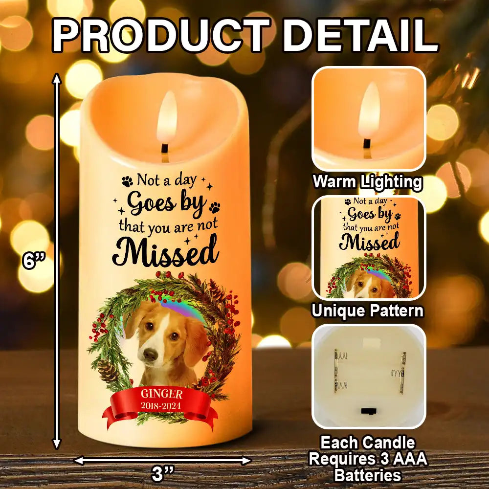Memorial, Pet Lovers - Custom Photo Memorial This Candle Burns In Loving Memory - Personalized Flameless LED Candle