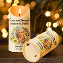 Memorial, Family - Custom Photo Forever In Our Hearts - Personalized Flameless LED Candle