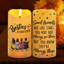 Christmas,Gift For Bestie,Gift For Sisters,Happy - Our Memories Are Countless Our Friendship Is Endless - Personalized Flameless LED Candle