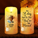 Memorial, Family - Custom Photo Your Light Will Always Shine In Our Hearts Memorial - Personalized Flameless LED Candle