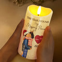 Christmas,Love,Gift For Couples,Gift For Husband,Gift For Wife,Gift For Boyfriend,Gift For Girlfriend,Anniversary - The Year I Found My Missing Piece Kissing Couples - Personalized Flameless LED Candle