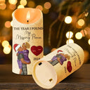 Christmas,Love,Gift For Couples,Gift For Husband,Gift For Wife,Gift For Boyfriend,Gift For Girlfriend,Anniversary - The Year I Found My Missing Piece Kissing Couples - Personalized Flameless LED Candle