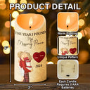 Christmas,Love,Gift For Couples,Gift For Husband,Gift For Wife,Gift For Boyfriend,Gift For Girlfriend,Anniversary - The Year I Found My Missing Piece Kissing Couples - Personalized Flameless LED Candle