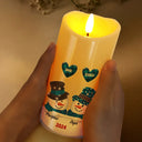Family,Gift For Grandparents,Gift For Grandma,Gift For Grandpa - Papa Nana Snowman Christmas Grandparents - Personalized Flameless LED Candle