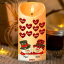 Family,Gift For Grandparents,Gift For Grandma,Gift For Grandpa - Papa Nana Snowman Christmas Grandparents - Personalized Flameless LED Candle