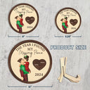 Christmas,Love,Gift For Couples,Gift For Husband,Gift For Wife,Gift For Boyfriend,Gift For Girlfriend,Anniversary - The Year I Found My Missing Piece Kissing Couples - Personalized 2-Layered Wooden Plaque With Stand