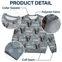 Dog Lovers,Pet Lovers,Cat Lovers,Happy - Custom Photo Funny Pet Face Pattern Dog Cat Family - Personalized Unisex Ugly Sweater