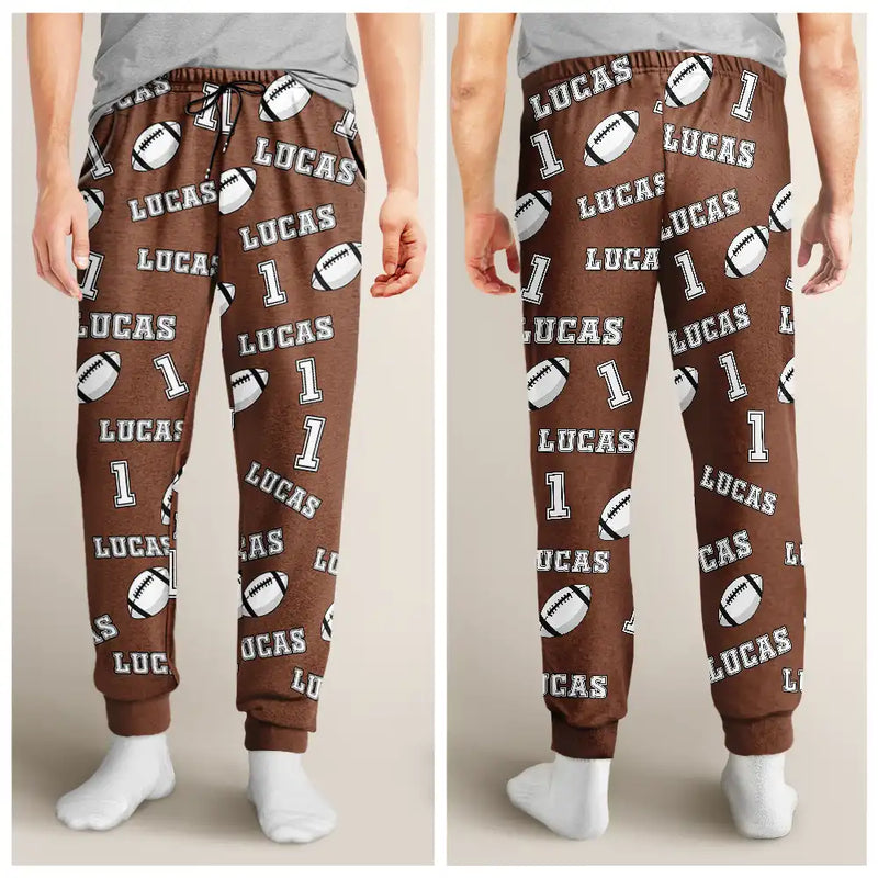 Funny Sports Pattern Baseball Volleyball Basketball - Personalized Pajama Pants