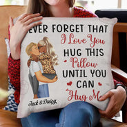 Gift For Couples, Gift For Husband, Gift For Wife, Gift For Boyfriend, Gift For Girlfriend  - Hug This Pillow Until You Can Hug Me Couples Vintage - Personalized Pillow

