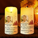 Family, Parents, Gift For Grandparents, Gift For Sibling, Memorial - Custom Photo The Sky Looks Different Memorial Family - Personalized Flameless LED Candle

