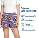 Dog Lovers,Pet Lovers,Cat Lovers,Happy - Custom Photo Funny Pet Face Pattern Dog Cat Family - Personalized Pajama Shorts