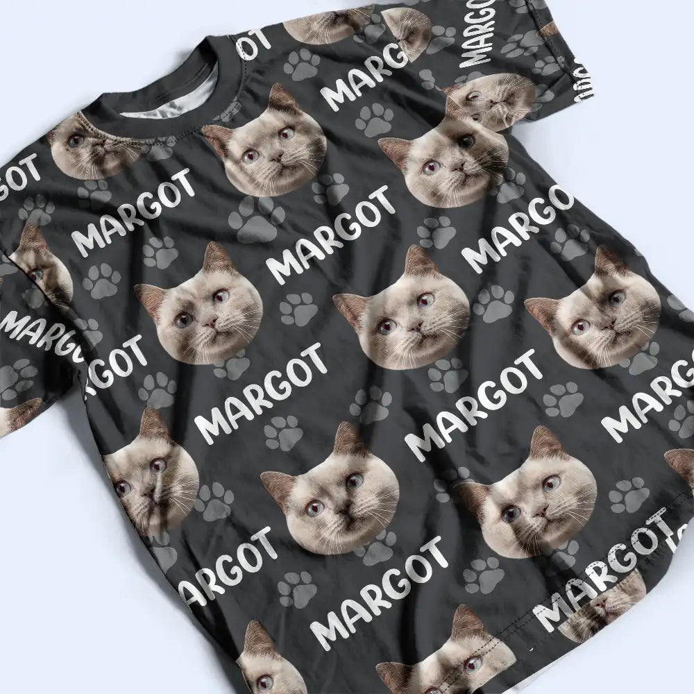 Dog Lovers,Pet Lovers,Cat Lovers,Happy - Custom Photo Funny Pet Face Pattern Dog Cat Family - Personalized Full Print T Shirt