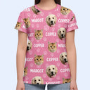 Dog Lovers,Pet Lovers,Cat Lovers,Happy - Custom Photo Funny Pet Face Pattern Dog Cat Family - Personalized Full Print T Shirt