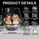 Happy,Gift For Bestie,Gifts For Colleagues - Because Of You I Laugh A Little Harder Besties - Personalized Stemless Wine Glass