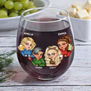 Happy,Gift For Bestie,Gifts For Colleagues - Because Of You I Laugh A Little Harder Besties - Personalized Stemless Wine Glass
