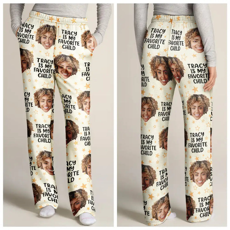 Gift For Mother,Mom - Daughters (Adult),Gift For Grandma,Funny,Gift For Women - Custom Photo My Favorite Child Funny Children Mom Dad - Personalized Pajama Pants