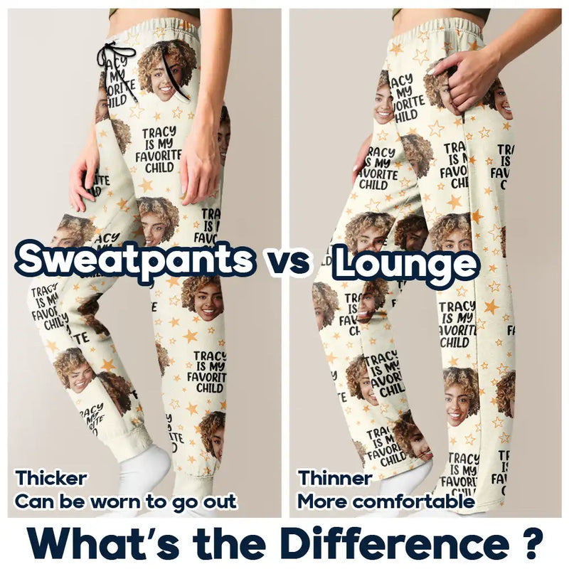 Gift For Mother,Mom - Daughters (Adult),Gift For Grandma,Funny,Gift For Women - Custom Photo My Favorite Child Funny Children Mom Dad - Personalized Pajama Pants