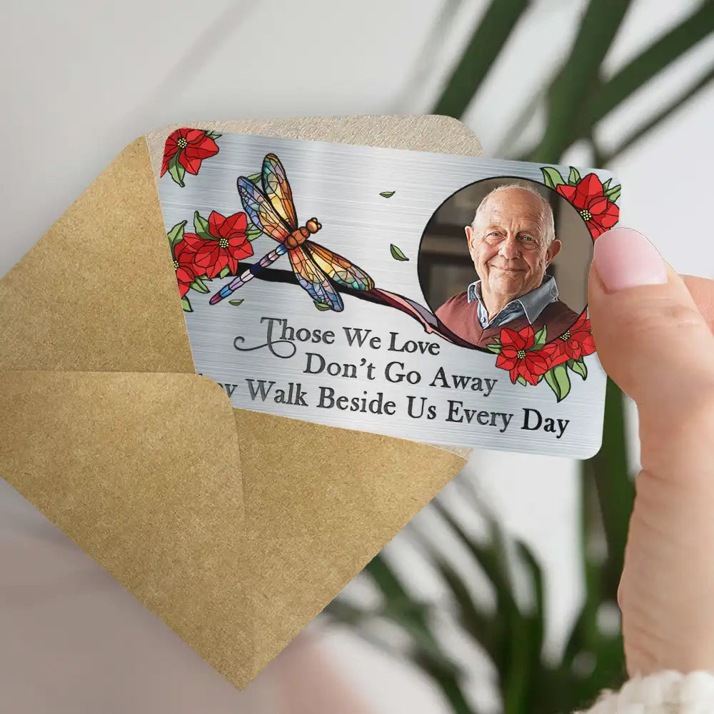 Family, Parents, Gift For Grandparents, Gift For Sibling, Memorial - Custom Photo I'm Always With You Memorial - Personalized Aluminum Wallet Card