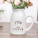 First Mom Now Grandma Birth Flowers - Personalized Ceramic Flower Vase