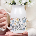 Gift For Grandma, Gift For Mother - Hand In Hand I Will Always Protect You Mom Nana - 3D Inflated Effect Printed Vase, Personalized Ceramic Flower Vase