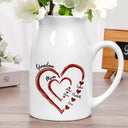 Gift For Grandma, Gift For Mother - Mom Grandma Sweethearts - Personalized Ceramic Flower Vase
