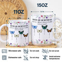 Gift For Sisters,Gift For Sibling,Happy - Sisters Are Like Butterflies - Personalized White Edge-to-Edge Mug