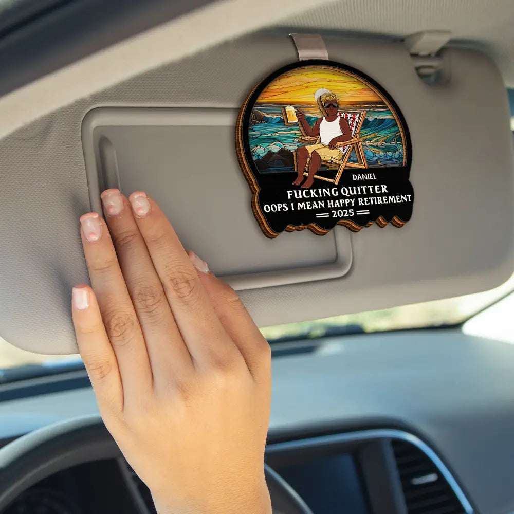 Retirement, Gift For Grandparents, Parents, Gift For Yourself, Gift For Men, Gift For Women, Gifts For Colleagues - Oops I Mean Happy Retirement - Personalized Custom Shaped Car Visor Clip
