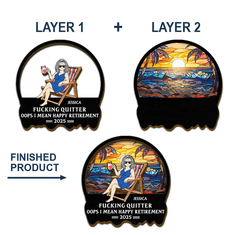 Retirement, Gift For Grandparents, Parents, Gift For Yourself, Gift For Men, Gift For Women, Gifts For Colleagues - Oops I Mean Happy Retirement - Personalized Custom Shaped Car Visor Clip
