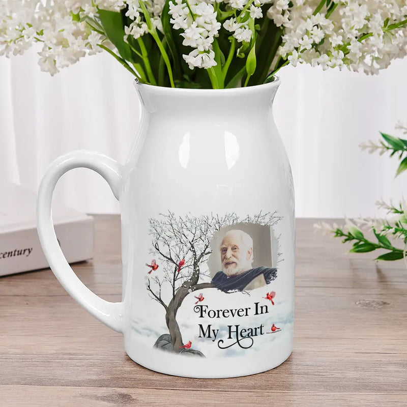 Memorial, Gift For Grandparents, Parents, Gift For Sibling, Family - Custom Photo Memorial I'm Always With You - Personalized Ceramic Flower Vase