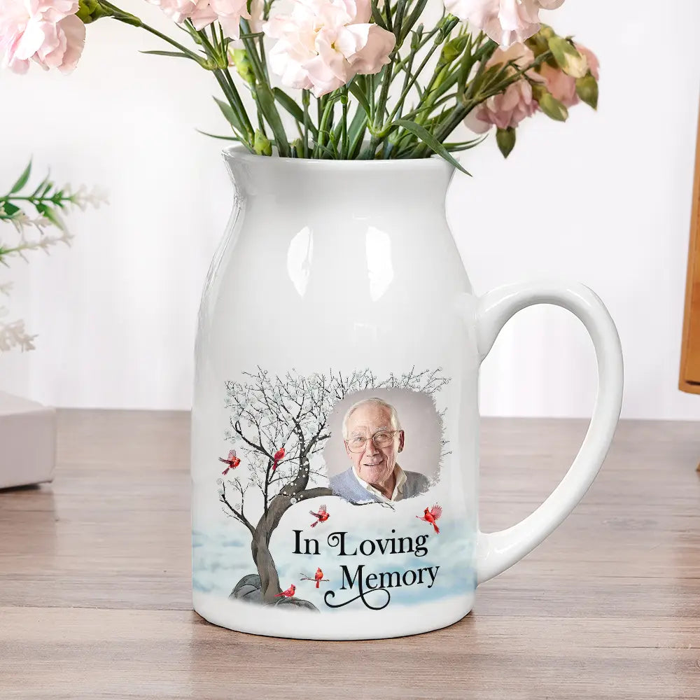 Memorial, Gift For Grandparents, Parents, Gift For Sibling, Family - Custom Photo Memorial I'm Always With You - Personalized Ceramic Flower Vase