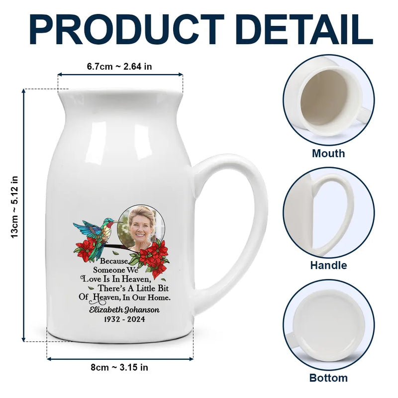 Memorial, Gift For Grandparents, Parents, Gift For Sibling, Family - Custom Photo Memorial Bird I'm Always With You - Personalized Ceramic Flower Vase