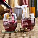 Retirement, Gift For Grandparents, Parents, Gift For Yourself, Gift For Men, Gift For Women, Gifts For Colleagues - Retirement Weekly Schedule - Personalized Stemless Wine Glass