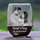 Gift For Couples, Gift For Wife, Gift For Husband, Gift For Boyfriend, Family - Custom Photo Loving Couple Bestie Family Sibling Pet - Personalized Stemless Wine Glass
