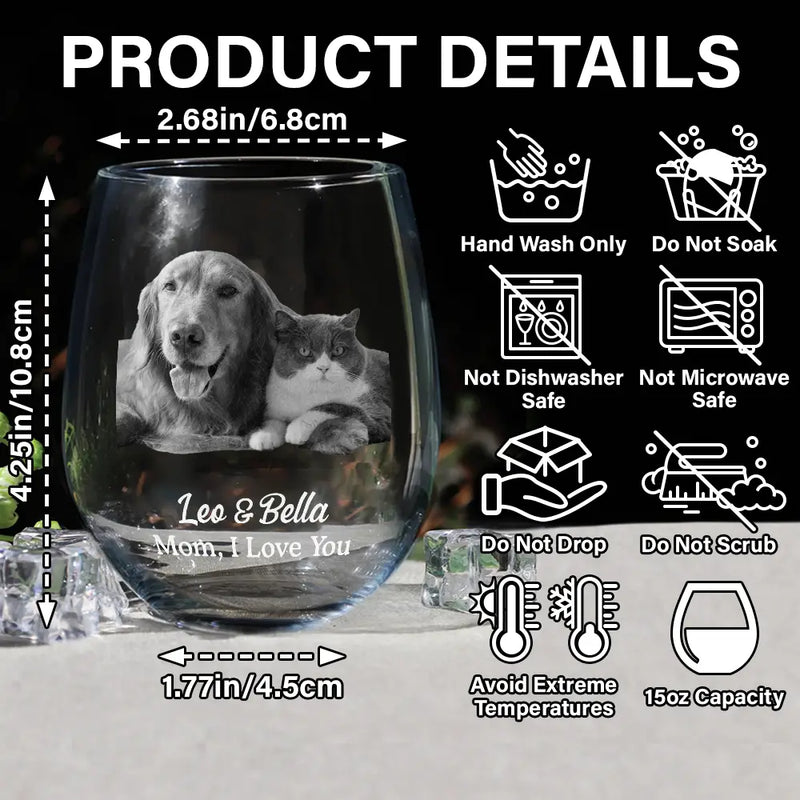 Gift For Couples, Gift For Wife, Gift For Husband, Gift For Boyfriend, Family - Custom Photo Loving Couple Bestie Family Sibling Pet - Personalized Stemless Wine Glass

