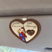 Love,Gift For Couples,Gift For Husband,Gift For Wife,Gift For Boyfriend,Gift For Girlfriend - Drive Safe I Love You Kissing Couples Heart - Personalized Custom Shaped Car Visor Clip