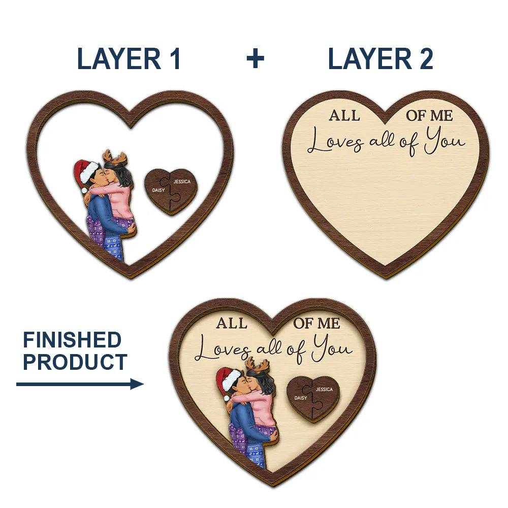 Love,Gift For Couples,Gift For Husband,Gift For Wife,Gift For Boyfriend,Gift For Girlfriend - Drive Safe I Love You Kissing Couples Heart - Personalized Custom Shaped Car Visor Clip