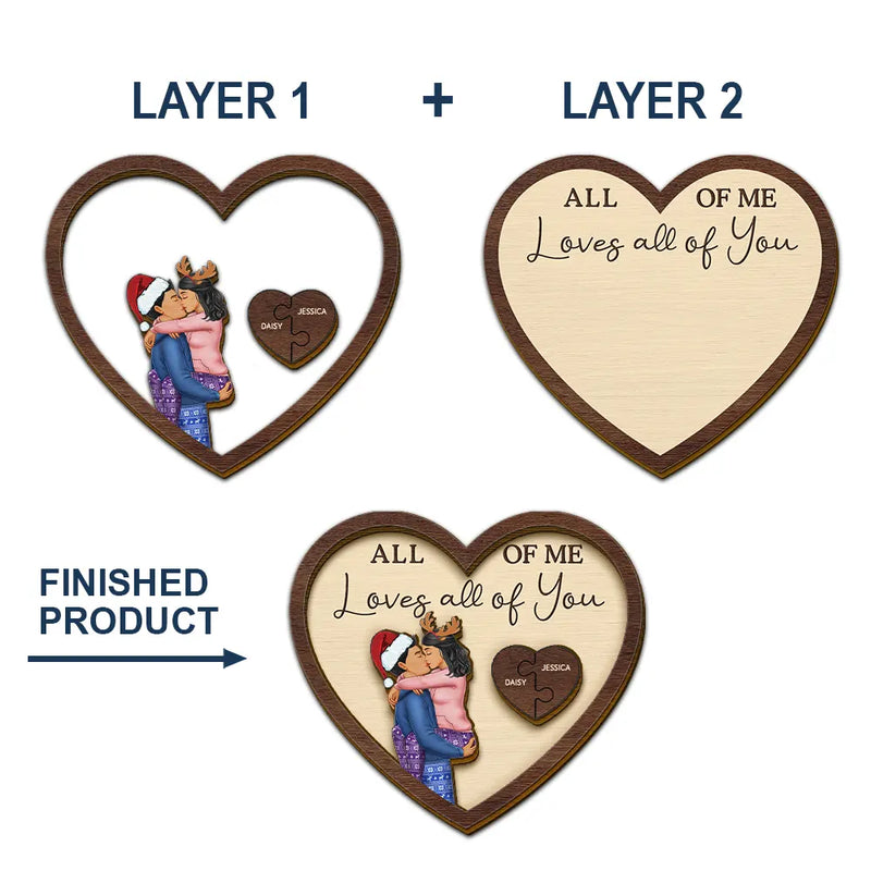 Love,Gift For Couples,Gift For Husband,Gift For Wife,Gift For Boyfriend,Gift For Girlfriend - Drive Safe I Love You Kissing Couples Heart - Personalized Custom Shaped Car Visor Clip