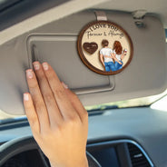 Love,Gift For Couples,Gift For Husband,Gift For Wife,Gift For Boyfriend,Gift For Girlfriend - Drive Safe I Love You Backside Couples - Personalized Custom Shaped Car Visor Clip