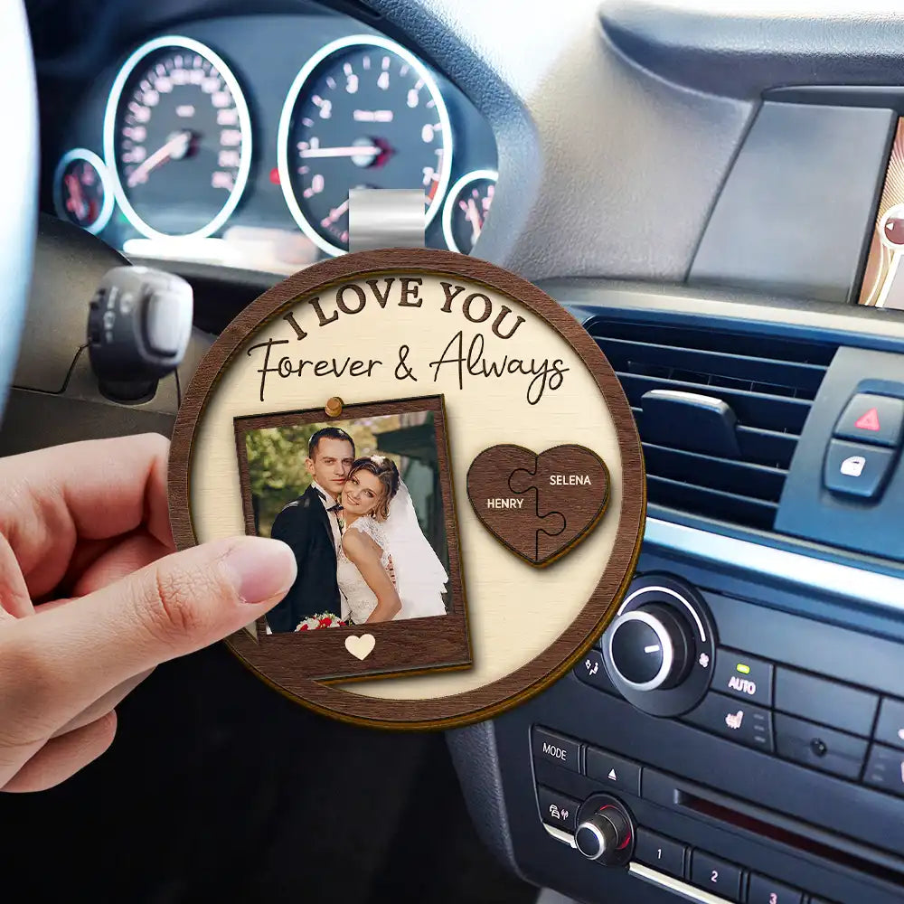 Gift For Couples, Gift For Husband, Gift For Wife, Gift For Boyfriend, Gift For Girlfriend - Custom Photo Drive Safe I Love You Couples - Personalized Custom Shaped Car Visor Clip
