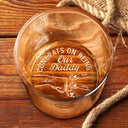 Cat Dad, Gift For Husband, Cat Lovers - Congrats On Being My Dad You Lucky Man Cat Father - Personalized Engraved Whiskey Glass

